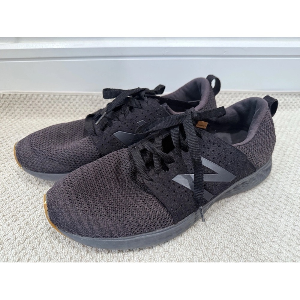 New Balance Men's Black Knit Lace-Up Sneakers